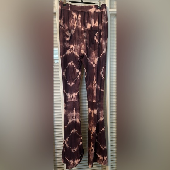 Retro Style Tie Dye Purple Flared Pants- Shein Size 4 - Picture 2 of 5